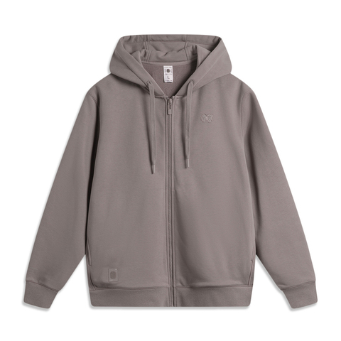 LI-NING李宁2024男子开衫连帽卫衣针织连帽外套AWDU659-5