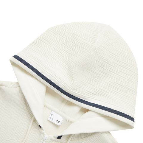 LI-NING李宁2024女子开衫连帽卫衣针织连帽外套AWDU682-1