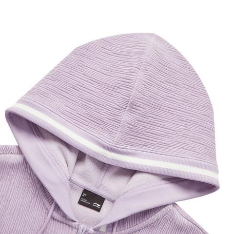 LI-NING李宁2024女子开衫连帽卫衣针织连帽外套AWDU682-4