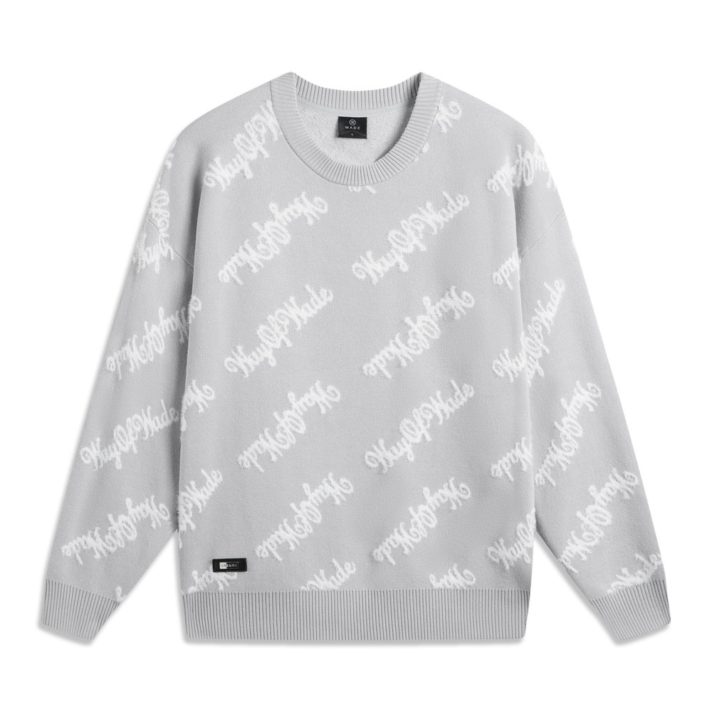 LI-NING李宁2024男子套头无帽编织衫毛线套头衫AMBV013-4