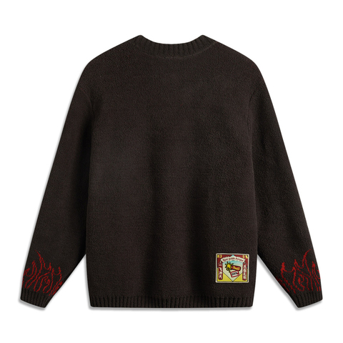 LI-NING李宁2024男子套头无帽编织衫毛线套头衫AMBV149-1