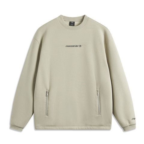 LI-NING李宁2024男子套头无帽卫衣针织无帽卫衣AWDU957-1