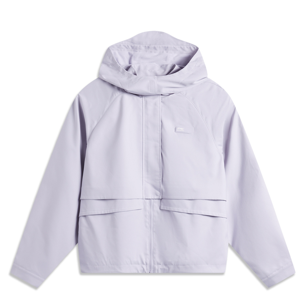 LI-NING李宁2024女子运动风衣梭织连帽外套AFDUA84-4