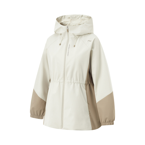 LI-NING李宁2025女子运动风衣梭织连帽外套AFDV060-6