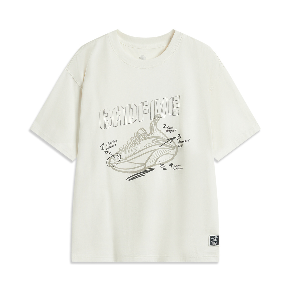 LI-NING李宁2025男子短袖文化衫针织无领短TAHSV061-2