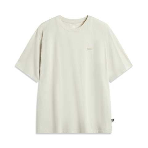 LI-NING李宁2025男子短袖文化衫针织无领短TAHSV009-6