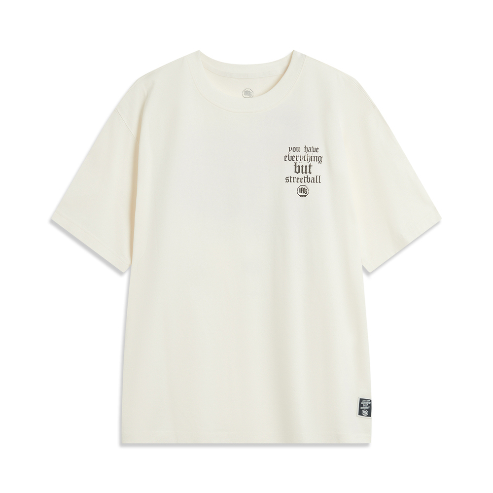 LI-NING李宁2025男子短袖文化衫针织无领短TAHSV063-4