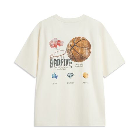 LI-NING李宁2025男子短袖文化衫针织无领短TAHSV063-4