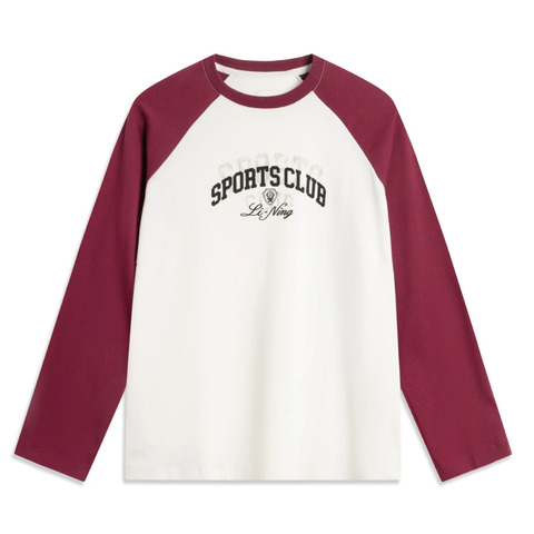 LI-NING李宁2025女子长袖文化衫针织无领长TAHSV010-3