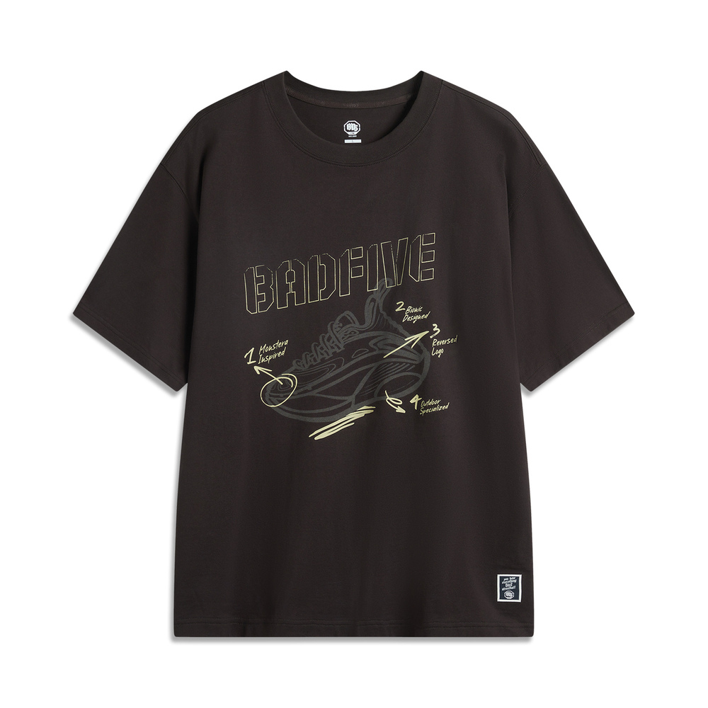 LI-NING李宁2025男子短袖文化衫针织无领短TAHSV061-4