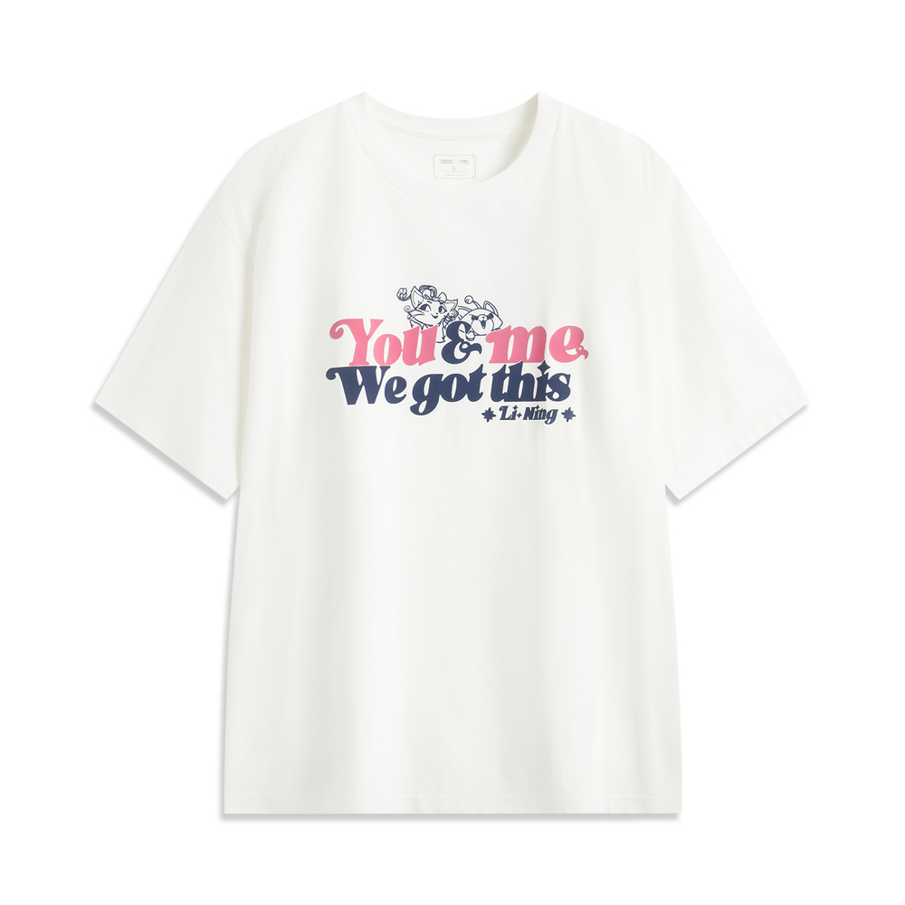 LI-NING李宁2025中性短袖T恤针织无领短TATSV045-1