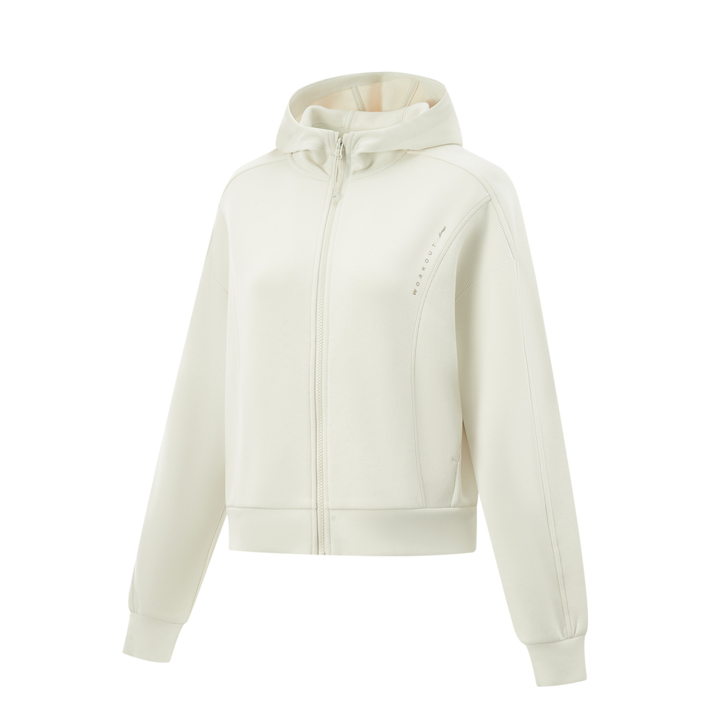 LI-NING李宁2025女子开衫连帽卫衣针织连帽外套AWDV078-4