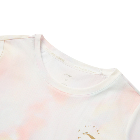 LI-NING李宁2025女子短袖T恤针织无领短TATSV530-1