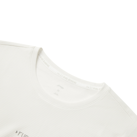 LI-NING李宁2025女子短袖T恤针织无领短TATSV098-1