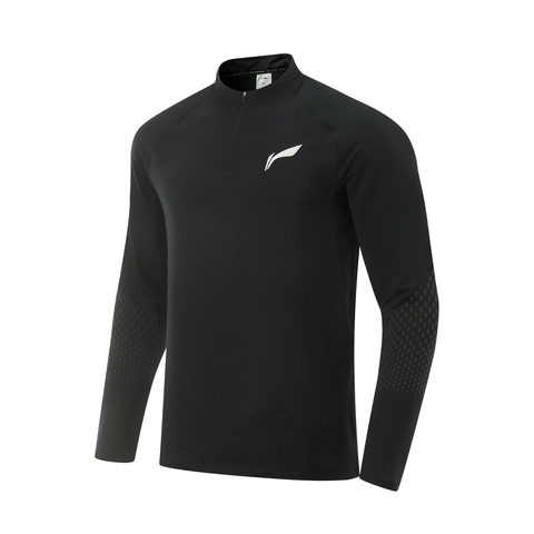 LI-NING李宁2025男子长袖T恤针织无领长TATLV011-1