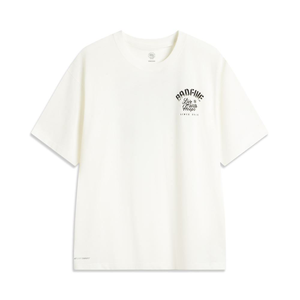 LI-NING李宁2025男子短袖文化衫针织无领短TAHSV697-1