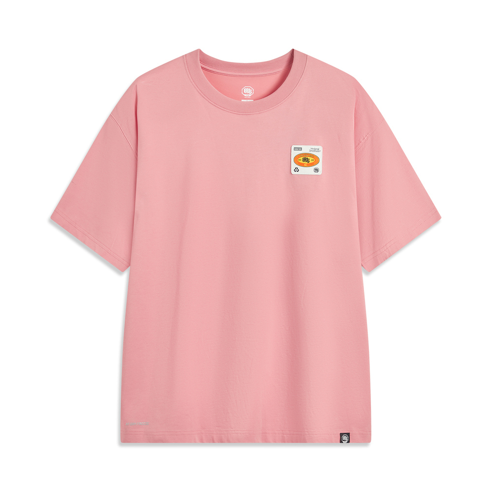 LI-NING李宁2025男子短袖文化衫针织无领短TAHSV019-6