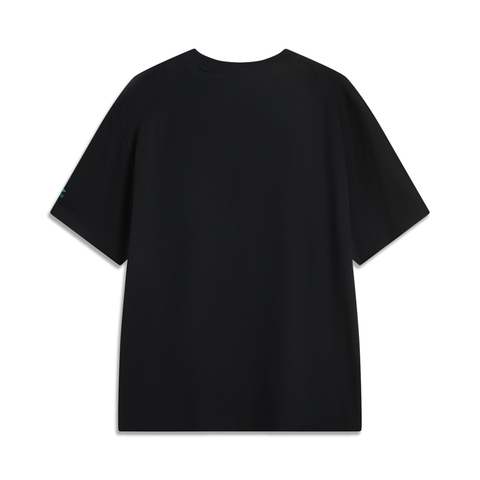 LI-NING李宁2025男子短袖文化衫针织无领短TAHSV683-3