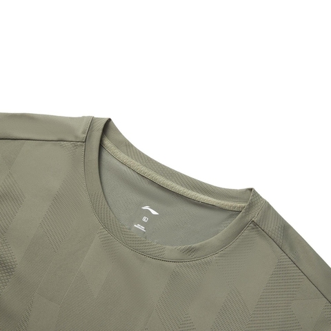 LI-NING李宁2025男子短袖T恤针织无领短TATSV075-7