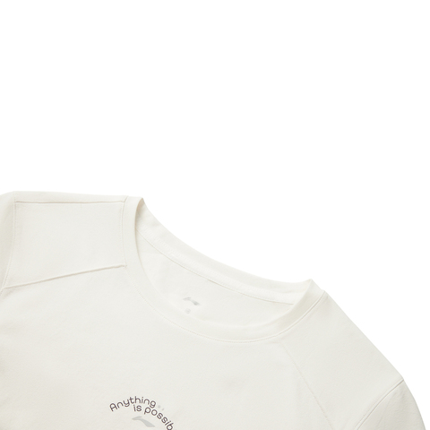 LI-NING李宁2025女子短袖T恤针织无领短TATSV140-1