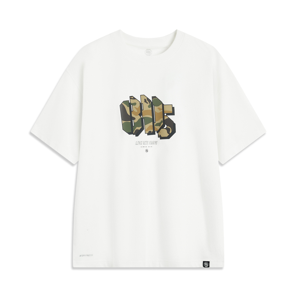 LI-NING李宁2025男子短袖文化衫针织无领短TAHSV021-2