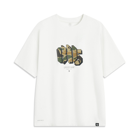 LI-NING李宁2025男子短袖文化衫针织无领短TAHSV021-2