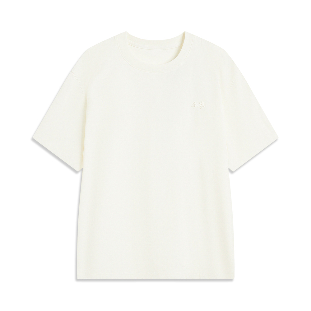 LI-NING李宁2025男子短袖文化衫针织无领短TAHSV145-1