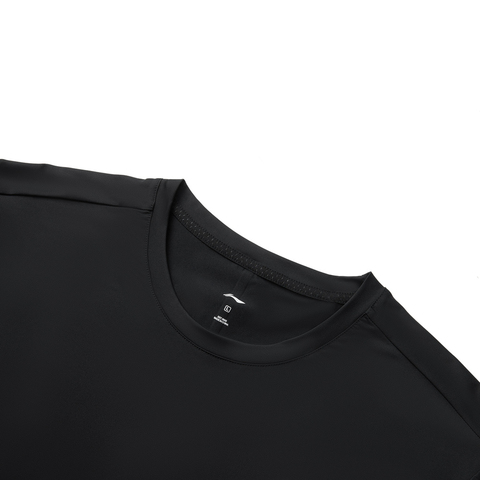 LI-NING李宁2025男子短袖T恤针织无领短TATSV333-1