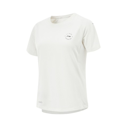 LI-NING李宁2025女子短袖T恤针织无领短TATSV088-1