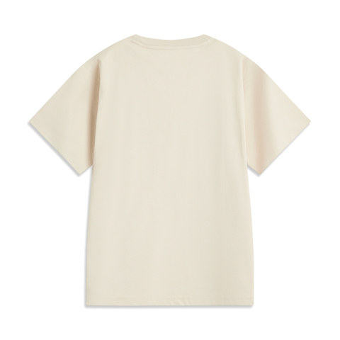 LI-NING李宁2025女子短袖文化衫针织无领短TAHSV640-2