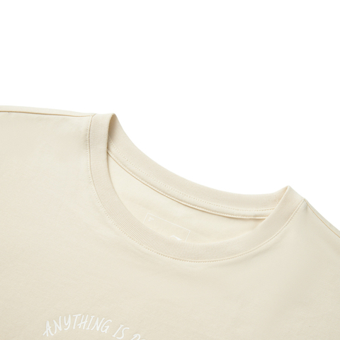 LI-NING李宁2025女子短袖文化衫针织无领短TAHSV640-2