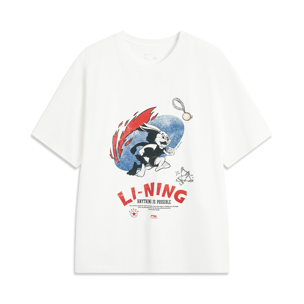 LI-NING李宁2025男子短袖文化衫针织无领短TAHSV167-9