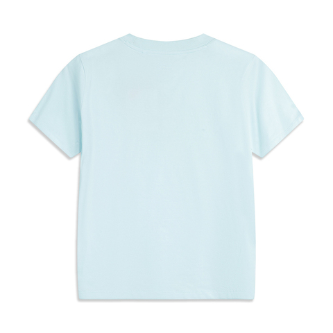 LI-NING李宁2025女子短袖文化衫针织无领短TAHSV186-5