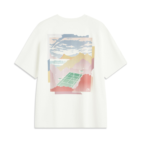 LI-NING李宁2025男子短袖文化衫针织无领短TAHSV233-1