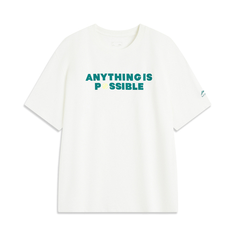 LI-NING李宁2025男子短袖文化衫针织无领短TAHSV151-1