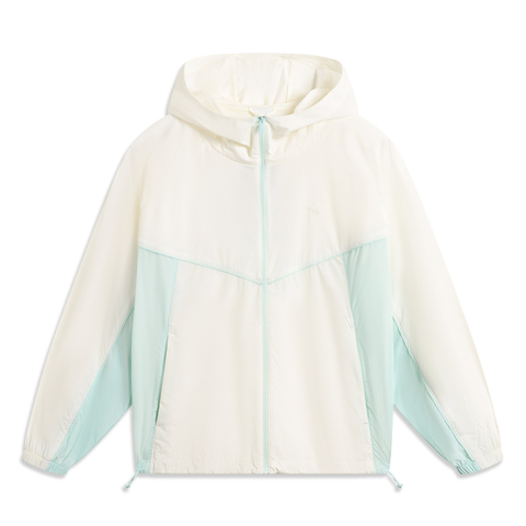 LI-NING李宁2025女子运动风衣梭织连帽外套AFDV994-3