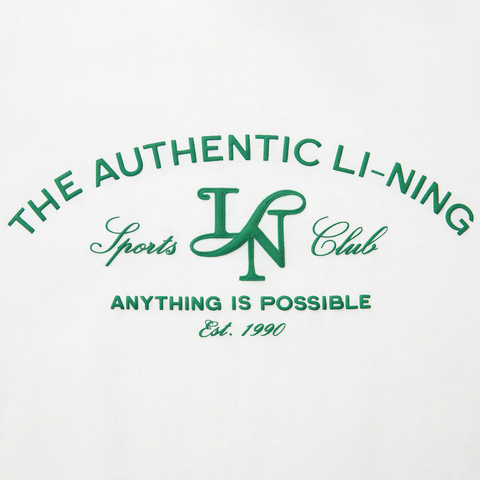 LI-NING李宁2025女子短袖文化衫针织无领短TAHSV186-1