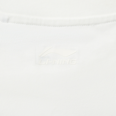 LI-NING李宁2025女子短袖文化衫针织无领短TAHSV186-1