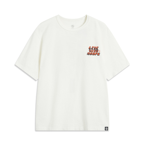 LI-NING李宁2025男子短袖文化衫针织无领短TAHSV023-1