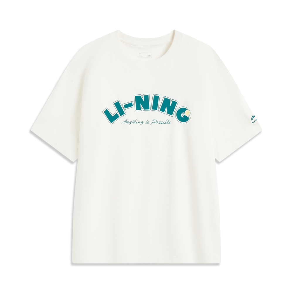 LI-NING李宁2025男子短袖文化衫针织无领短TAHSV683-1