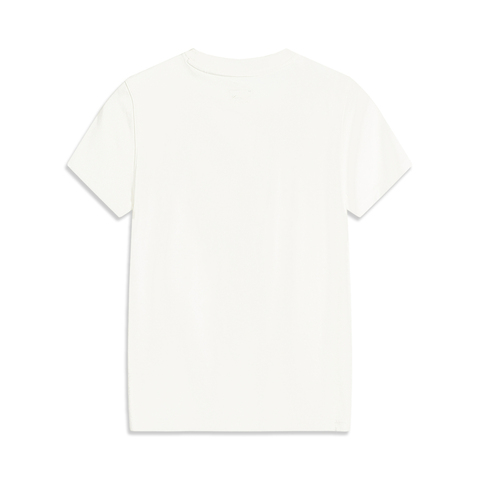 LI-NING李宁2025女子短袖文化衫针织无领短TAHSV184-1