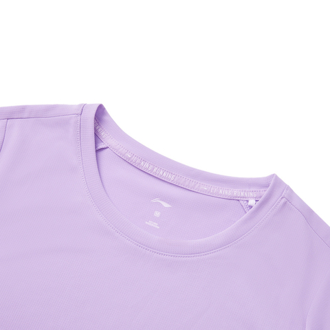 LI-NING李宁2025女子短袖T恤针织无领短TATSV088-2