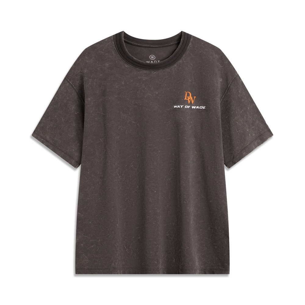 LI-NING李宁2025男子短袖文化衫针织无领短TAHSV013-7