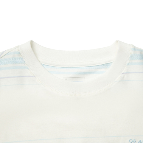 LI-NING李宁2025女子短袖文化衫针织无领短TAHSV650-1