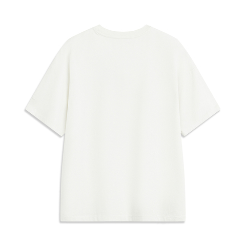 LI-NING李宁2025女子短袖文化衫针织无领短TAHSV192-1