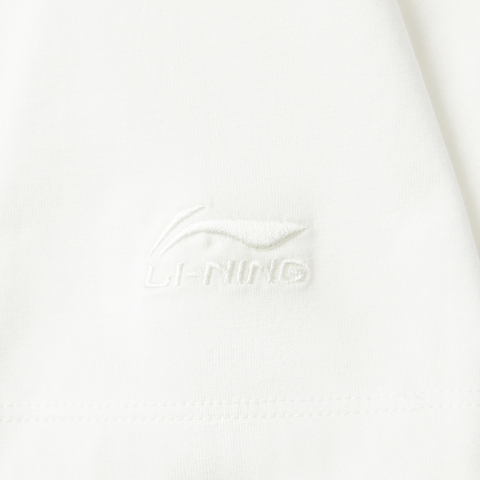 LI-NING李宁2025女子短袖文化衫针织无领短TAHSV192-1