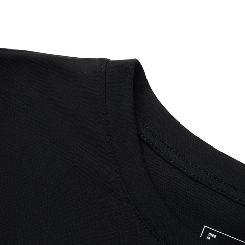 LI-NING李宁2025女子短袖文化衫针织无领短TAHSV410-4