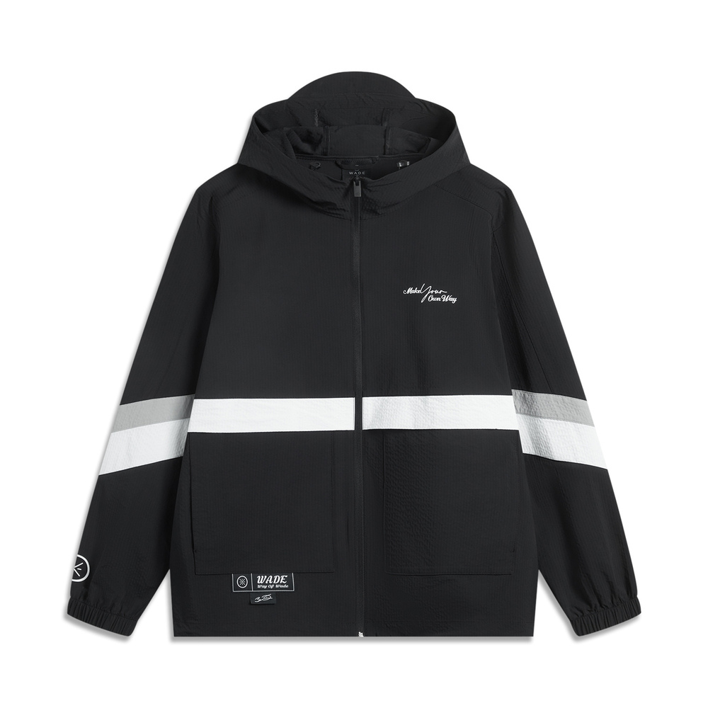 LI-NING李宁2025男子运动风衣梭织连帽外套AFDV121-4