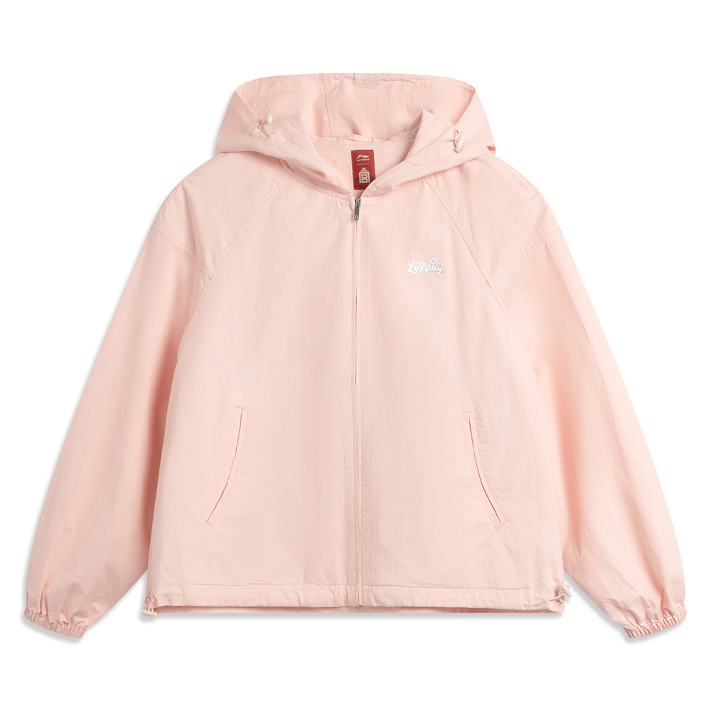 LI-NING李宁2025女子运动风衣梭织连帽外套AFDV808-5