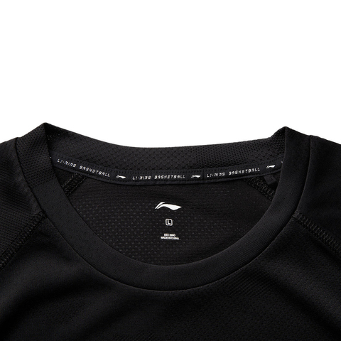 LI-NING李宁2025男子短袖T恤针织无领短TATSV655-2